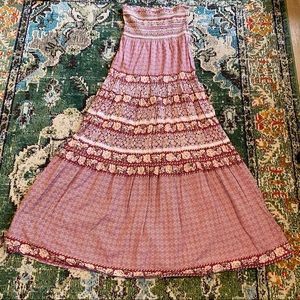 Magazine tiered strapless vintage maxi